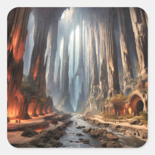 Adesivo Quadrado Pilares e Pessoas