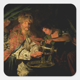 Adesivo Quadrado Pilate que lava suas mãos (óleo em canvas)