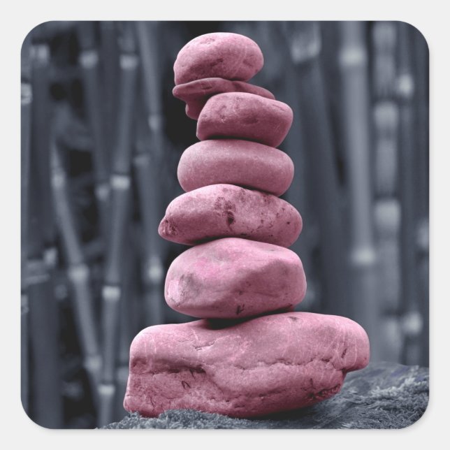 Adesivo Quadrado Pilha de Pedra (Frente)