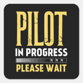 Adesivo Quadrado Pilot in Progress – Loading Bar Aviation Design