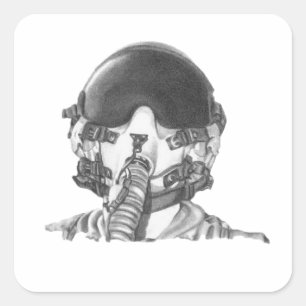 Adesivo Quadrado Piloto de caça