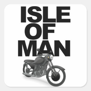 Adesivo Quadrado Piloto de moto da Ilha de Man