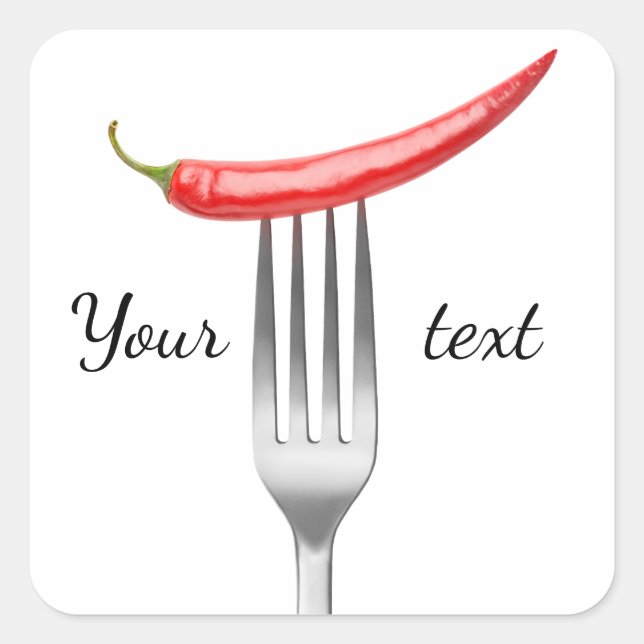 Adesivo Quadrado Pimenta no garfo (Frente)