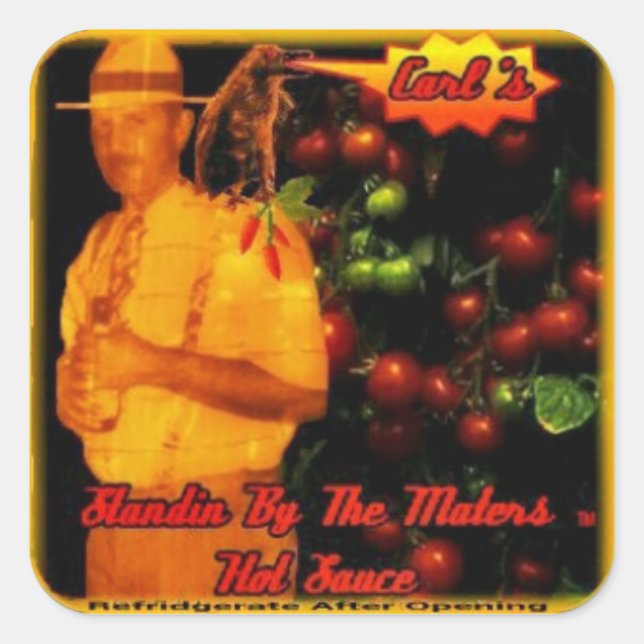 Adesivo Quadrado Pimentos De Pássaro Em Espera Pelos Corantes (Frente)