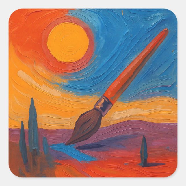 Adesivo Quadrado Pincel dos Sonhos (Frente)