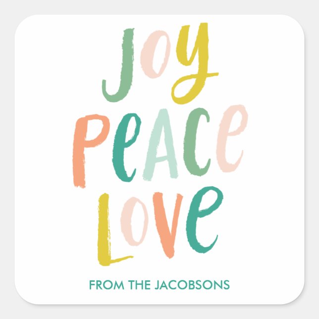 Adesivo Quadrado Pincel Trendy - Inscrições de Natal (Frente)