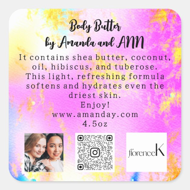 ADESIVO QUADRADO PINCO DA MANTEIGA DE DESCRIÇÃO DO PRODUTO FOTO DO  (Frente)