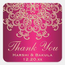 ADESIVO QUADRADO PINCO QUENTE E ÍNDIO DOURADO INSPIRADO OBRIGADO