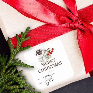 Adesivo Quadrado Pine Cone Berries de e para