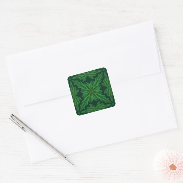 Adesivo Quadrado Pine Mandala Forest Stickers (Envelope)