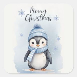 Adesivo Quadrado "Pinguim Bonito"