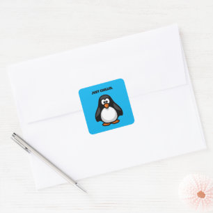 Adesivo Quadrado Pinguim legal do desenho animado - Apenas Enroland