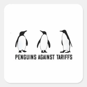 Adesivo Quadrado Pinguins Contra Tarifas Anti-Trump Taxesx