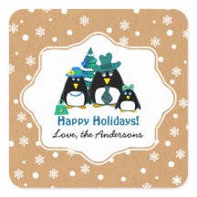 Pinguins de Natal Personalizados da Família Pengui