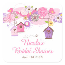 Pink and Purple Floral Bird Cages Bridal Shower