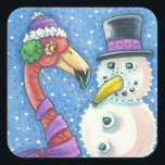 Adesivo Quadrado PINK FLAMINGO SNOWMAN CHRISTMAS STICKERS Square<br><div class="desc">ESTILO DE SNOWMAN FLAMINGO. FUN LOVING CHRISTMAS STICKERS Sheet,  Square ...  Procure Itens Correspondentes Susan Brack Design</div>