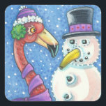 Adesivo Quadrado PINK FLAMINGO SNOWMAN CHRISTMAS STICKERS Square<br><div class="desc">ESTILO DE SNOWMAN FLAMINGO. FUN LOVING CHRISTMAS STICKERS Sheet,  Square ...  Procure Itens Correspondentes Susan Brack Design</div>