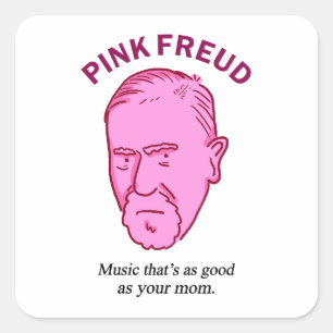 Adesivo Quadrado Pink Freud Funny Music Psychology Pun Sticker