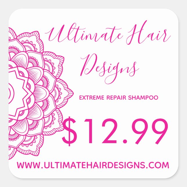 Adesivo Quadrado Pink Mandala Price (Frente)