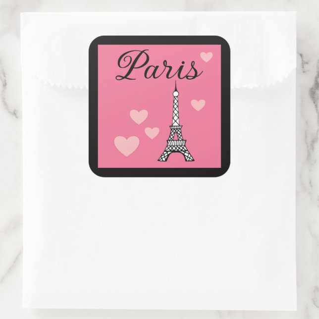 Adesivo Quadrado Pink Paris Stickers (Bolsa)
