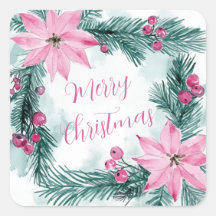 Pink Poinsettias Floral Natal