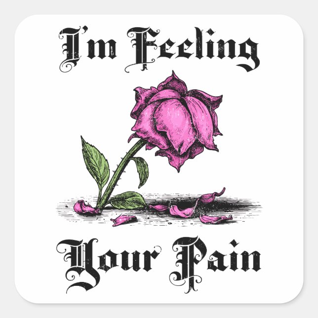 Adesivo Quadrado Pink Rose in Despair (Frente)
