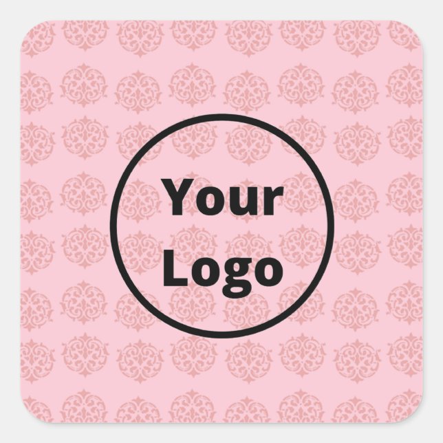 Adesivo Quadrado Pink Victorian damask pattern (Frente)