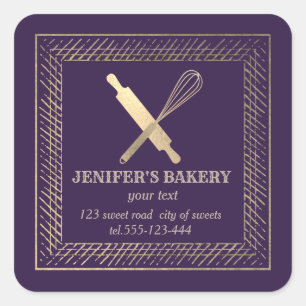 Adesivo Quadrado Pino de ouro profissional, couve-cozinheira