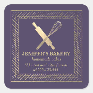 Adesivo Quadrado Pino de ouro profissional, couve-cozinheira