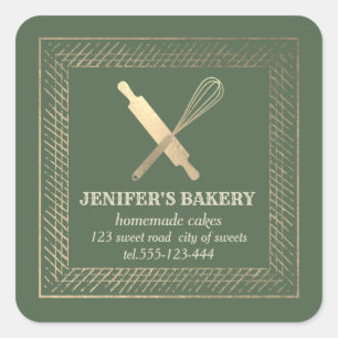 Adesivo Quadrado Pino de ouro profissional, couve-cozinheira