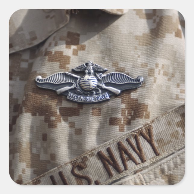 Adesivo Quadrado Pino do dispositivo de guerra da força marinha da  (Frente)