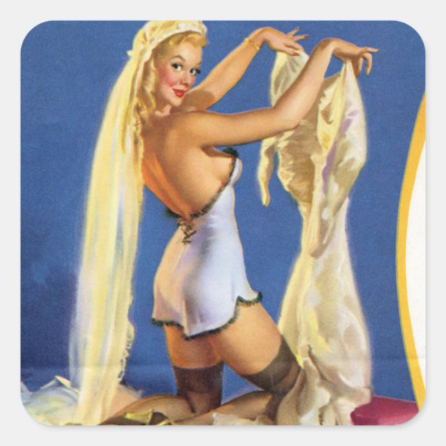 Adesivo Quadrado Pino Noturno De Casamento (Frente)