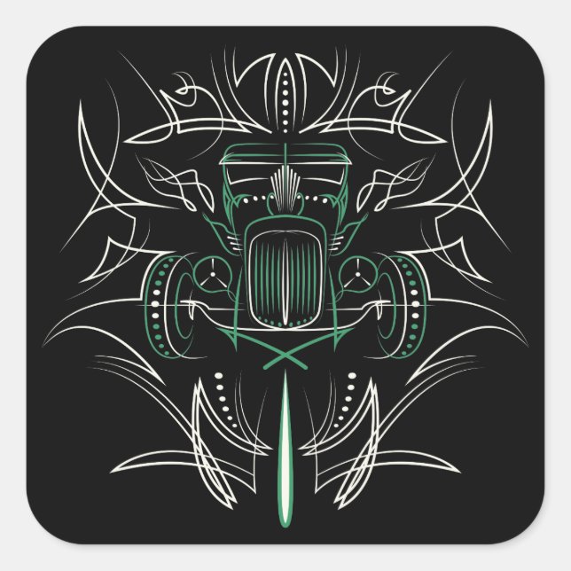 Adesivo Quadrado Pinstriping Hot Rod (Frente)