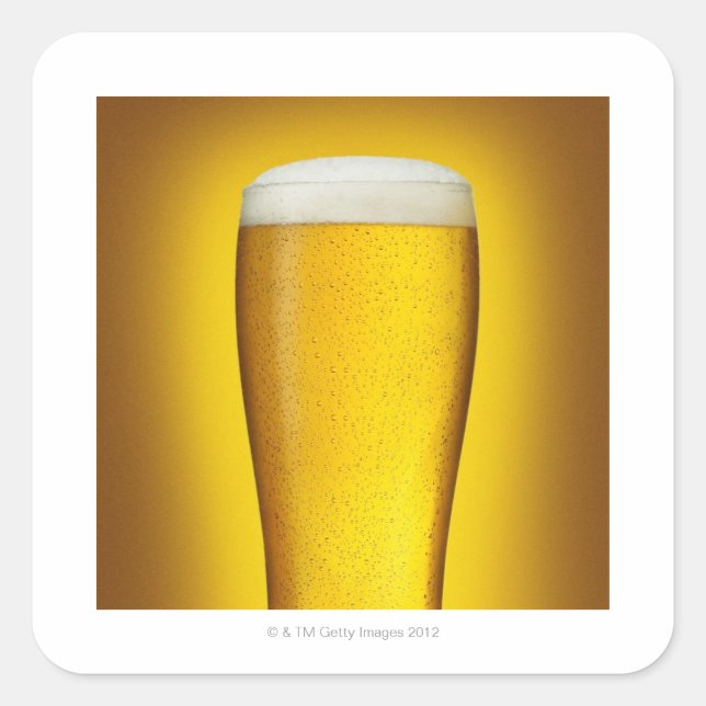 Adesivo Quadrado Pint de cerveja com spritz (Frente)