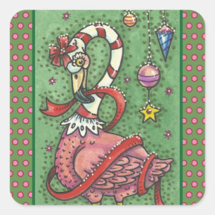 ADESIVO QUADRADO PINTA DE CANA-DE-CANA FLAMINGO PINCA PINTA PINTA P