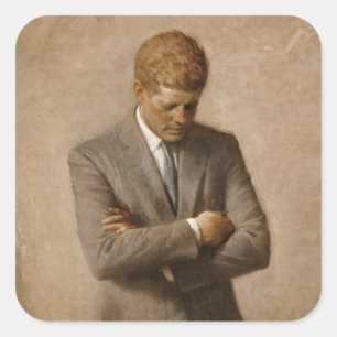 Adesivo Quadrado Pintado John F. Kennedy White House Retrato