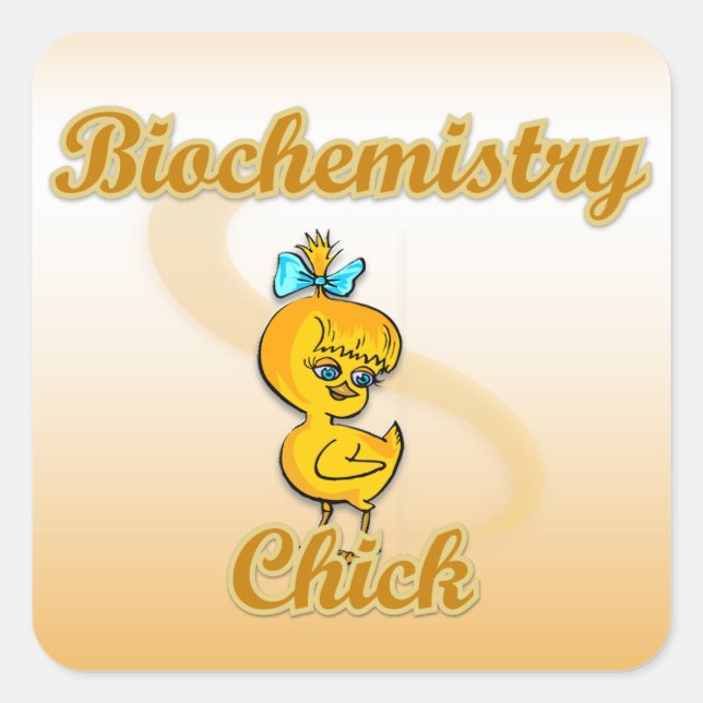 Adesivo Quadrado Pintinho de bioquímica (Frente)