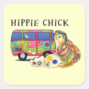 Adesivo Quadrado Pintinho do Hippie