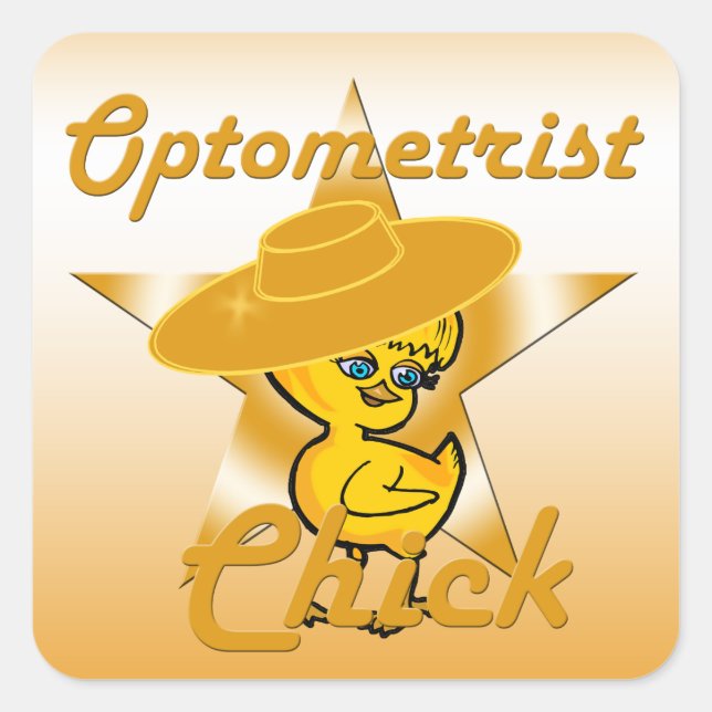Adesivo Quadrado Pintinho Optometrista nº 10 (Frente)