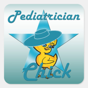 Adesivo Quadrado Pintinho pediatra nº 7