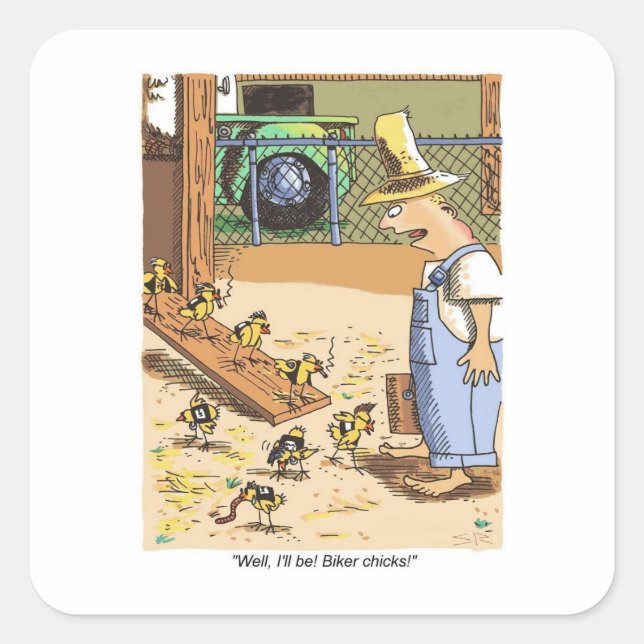 Adesivo Quadrado Pintinhos grandes vinhetas quadradas (Frente)