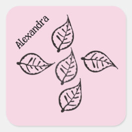 Adesivo Quadrado Pintor de madeira cortado em forma rosa