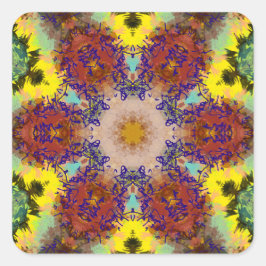 Adesivo Quadrado pintura a aquarela Harmonia cromática de pássaro