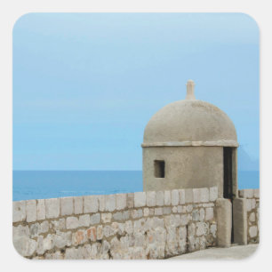 Adesivo Quadrado Pintura aquosa da parede da cidade de Dubrovnik