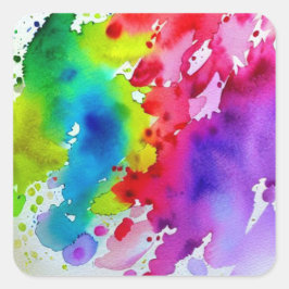 Adesivo Quadrado Pintura arco-íris