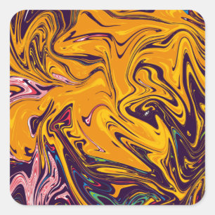 Adesivo Quadrado pintura colorida e obra-prima de arte fina