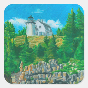 Adesivo Quadrado Pintura da Luz da Ilha Bear