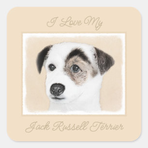 Adesivo Quadrado Pintura de Parson Jack Russell Terrier - Squ de Ar