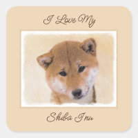 Pintura de Shiba Inu (Vermelho) - Praça de Arte de