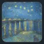 Adesivo Quadrado Pintura de Van Gogh Starry Night Rhone<br><div class="desc">Vincent Van Gogh (30 de março de 1853 - 29 de julho de 1890) foi um pintor influente do posto impressionista neerlandês. Esta pintura é Starry Night sobre o Rhone.</div>